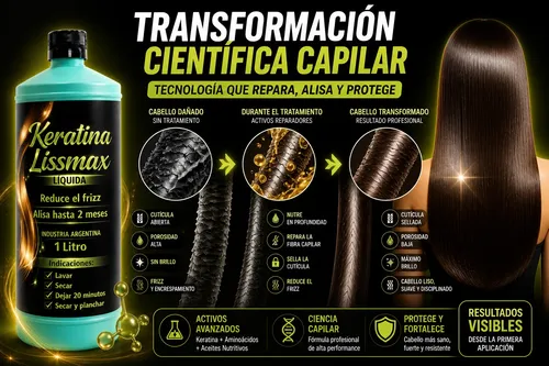 Keratina Líquida Lissmax 1l Antifrizz Y Brillo
