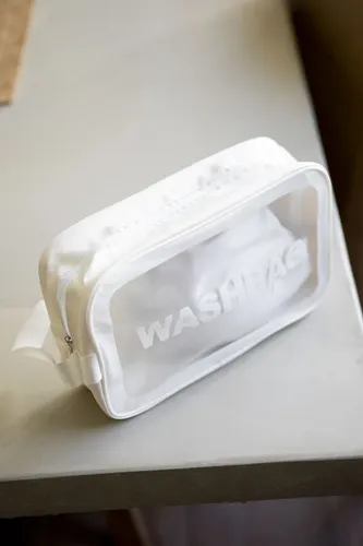Neceseres De Viaje Washbag Trasparente Para Maquillaje Blanco Whasbag