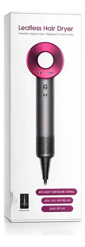 Secador De Pelo Tipo Dyson Frio Calor Gris Con Fucsia
