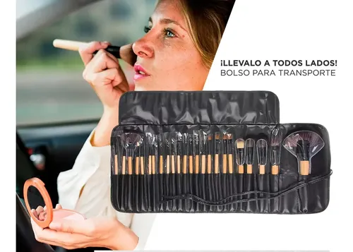 Set Brochas De Maquillaje Profesional x24 Unidades + Estuche Gadnic