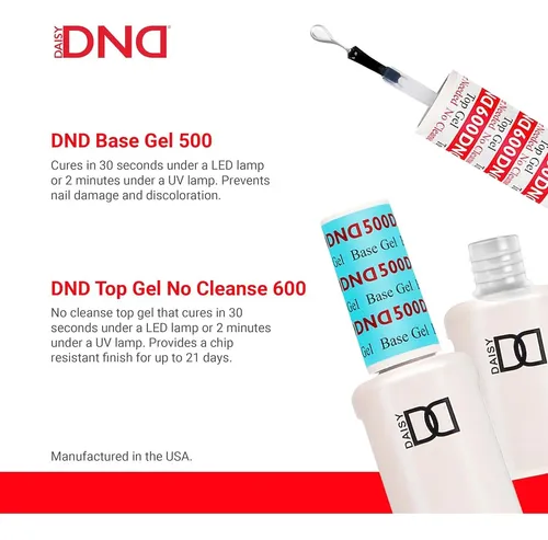 Conjunto Esmalte En Gel Uv/led Dnd Base Y Top Coat 15ml