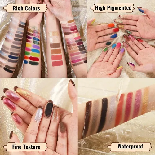 Paleta Ucanbe 86 Sombras Ojos, Acabado Mate Y Glitters