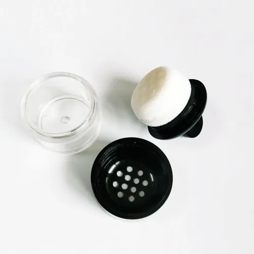 Set 2 Envases Polvo Suelto Con Puff 10 Ml Transparente