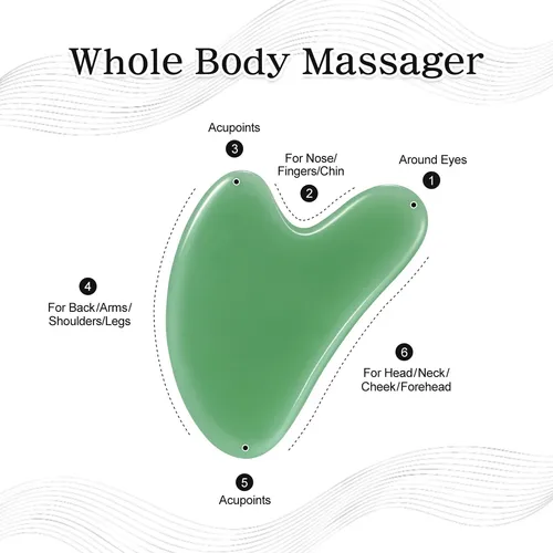 Herramienta De Gua Sha De Jade Para El Cuidado Facial Roseni