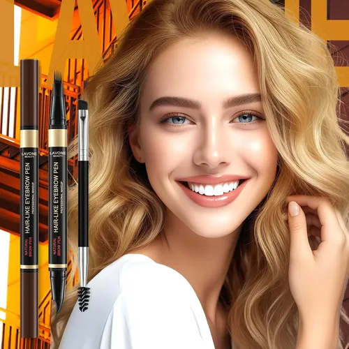 Lápiz De Cejas 2 En 1 Lavone Microblading Resistente Agua