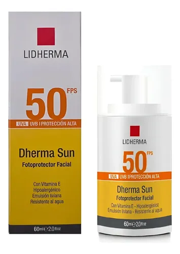 Lidherma Protector Solar Facial Factor 50 Sin Color X 60ml.