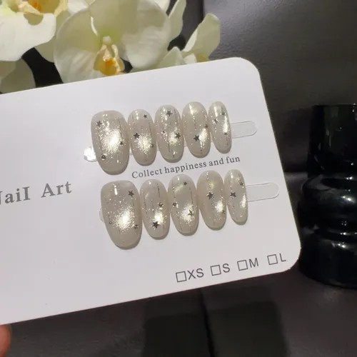 Alta Calidad Parche De Uñas Portátil Starburst Blanco Hielo