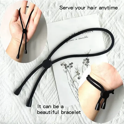 Cintas Para El Pelo Largas, Ajustables, Con Forma De Cola De Negro