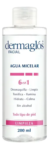 Dermaglós Facial Agua Micelar 6 En 1 Limpia Y Desmaquilla