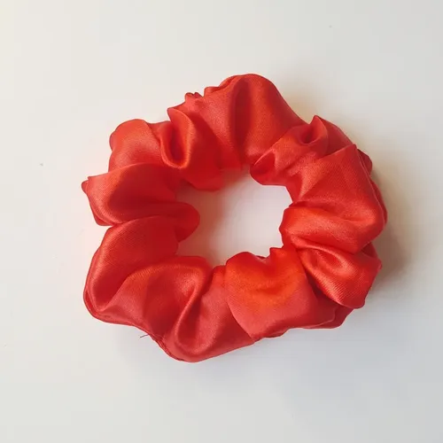 Scrunchie Saten, Colita De Raso Anti Frizz Rojo