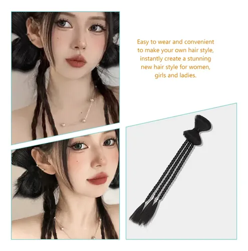 Extensión De Coleta Trenzada Con Lazo Y Trenza De Cabello