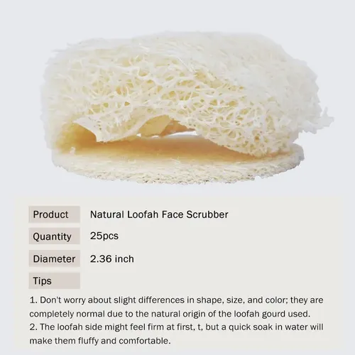 Conjunto De 25 Discos Exfoliantes De Luffa Natural Para La