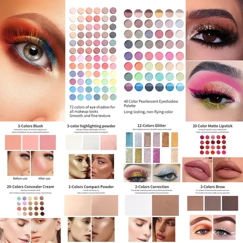 Kit Combinado De Paleta De Maquillaje Con 187 Colores