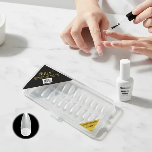 Tips Soft Gel Matte Cortos Mely Para Manos Y Pies 240U Almendra