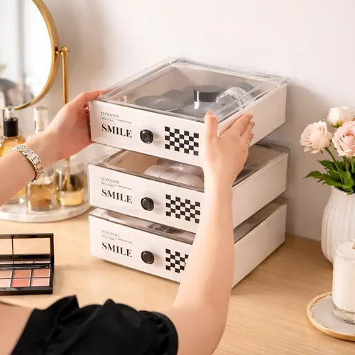 Cajon 1 Organizador Apilable Cosmético Maquillaje Escritorio
