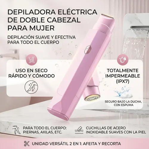 Depiladora Eléctrica Mujer Recargable Afeitadora Corporal