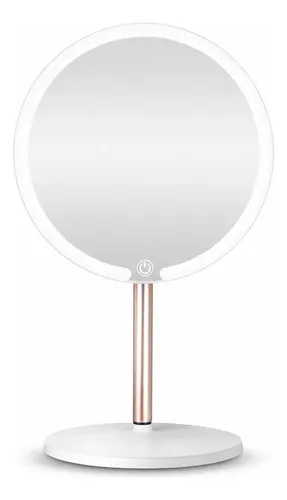 Espejo Maquillaje Led Redondo 21.5cm 3 Tonos Recargable