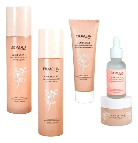 Set De Cuidado Facial Bioaqua Con Extracto De Camellias Kit De Skincare Antioxidante Ideal Para Todo Tipo De Piel