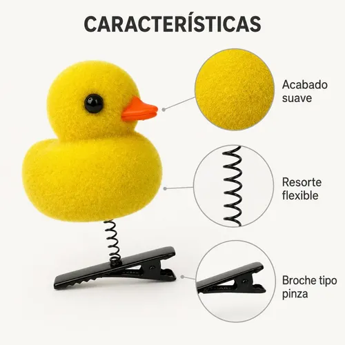 Broche Pelo Patito Amarillo Con Resorte Pack X 100 Unidades