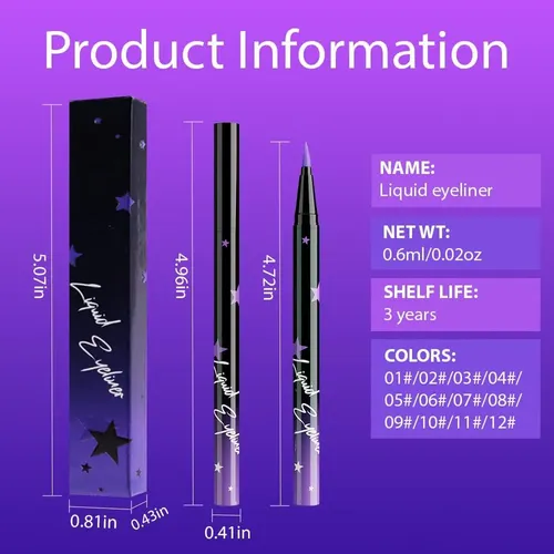 Eyeliner Lavanda Morado Evpct De Secado Rápido
