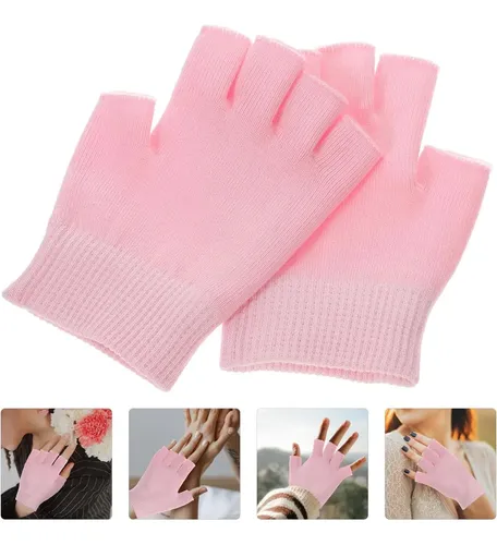 Guantes Hidratantes Rosa Sin Dedos Algodón Reutilizables