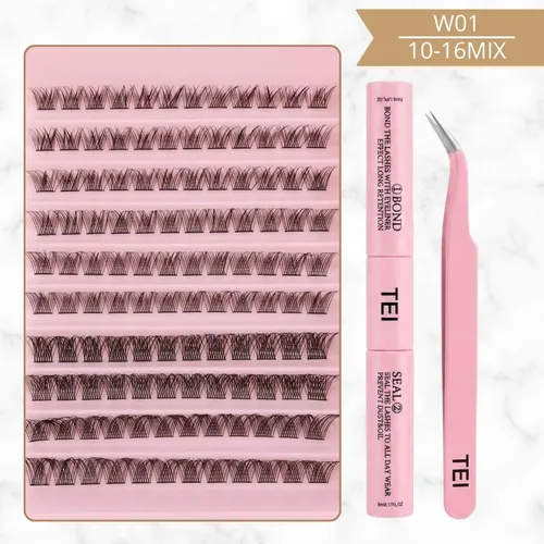 Set Profesional De Pestañas En Ramillete Tei Cosmetica