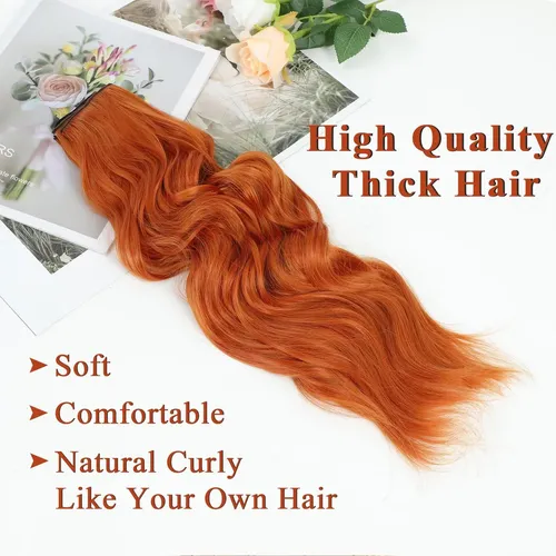 Extensiones Cabello Ondulado Sintetico 50cm 4 Ginger Orange