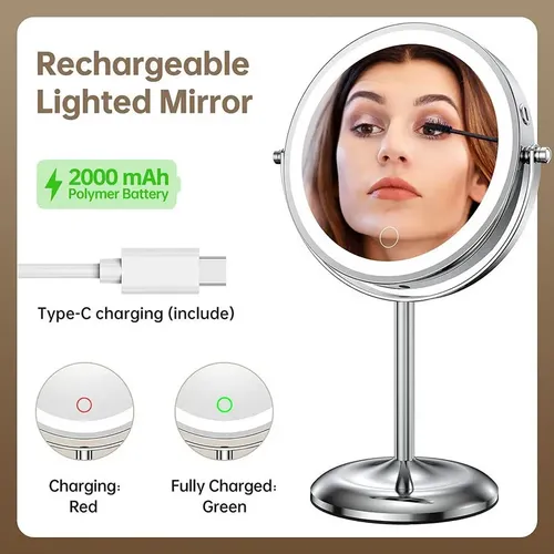 Espejo Maquillaje Iluminado Aumento 10x