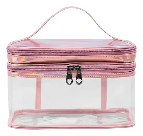 Neceser Maquillaje Doble Piso Transparente P2109
