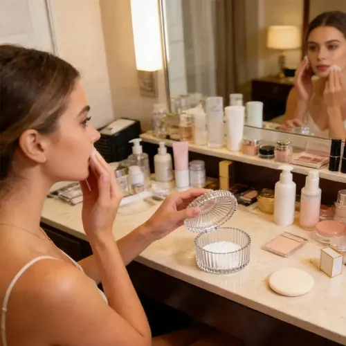 Contenedor Para Polvo Corporal En Vidrio Para Maquillaje