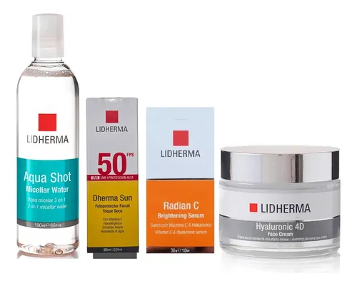 Kit Skincare Lidherma Rutina Completa Vitamina C Hialuronico