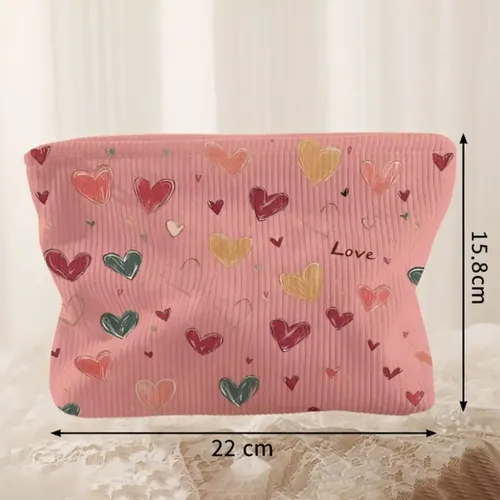 % Y* Cosmetiquera Bolso Maquillaje Corazones Lapicera T [