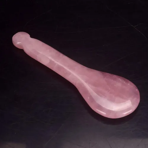 Masajeador Facial Gua Sha Lzlrun Cuarzo Rosa Forma Cuchara