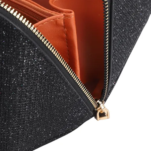Bolsa De Maquillaje Con Lentejuelas, Plana, Abierta, Portáti