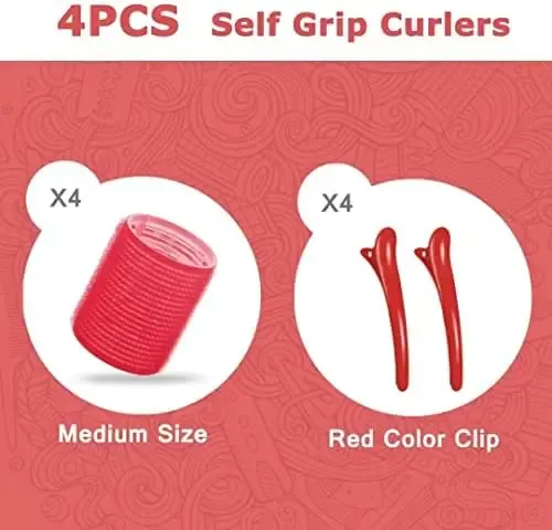 Juego De Rulos Para El Cabello Con Agarre Automático, Juego