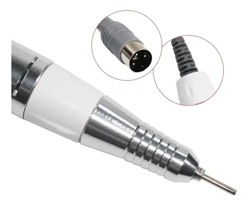 /zj Lima Eléctrica Para Uñas Tipo Bolígrafo 35000 Rpm /zj Silver And White