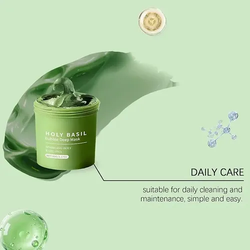 Mascarilla Facial De Arcilla Mz, Albahaca Santa Con Fresa*