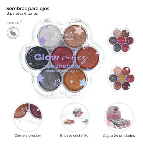 Sombra Para Ojos En Flor 7 Tonos Glow Vibes Skora