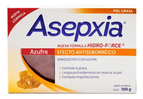 Jabón Facial Asepxia Antiacné con Azufre para Piel Grasa