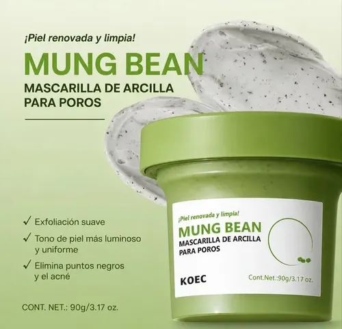 Mascarilla Facial  Arcilla Frijol Mung Limpia Poros 90g Koec Normal A Grasa