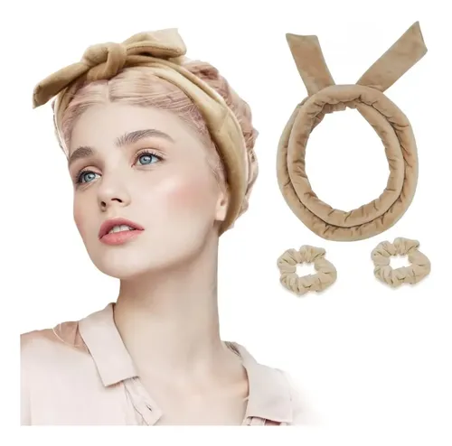 Diadema Vincha Rizadora Pelo Sin Calor 2 Scrunchies