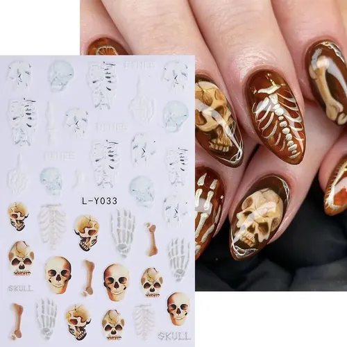 5 Pegatinas For Decoración De Uñas De Halloween Que Brillan
