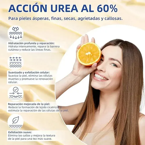 Crema Para Pies Con 60% De Urea Más 2% Ácido Salicílico Azul
