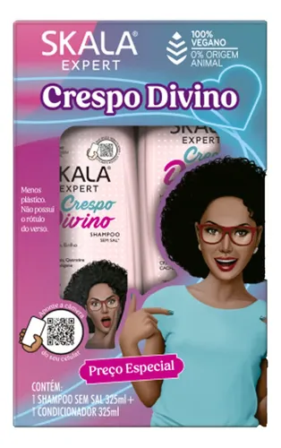 Skala Crespo Divino Kit Shampoo y Acondicionador Vegano Rulos Pelo