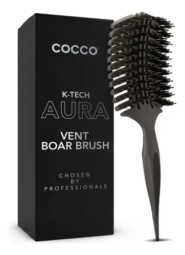 Cepillo De Pelo Cocco Aura Ventilado De Jabalí Negro Doble C
