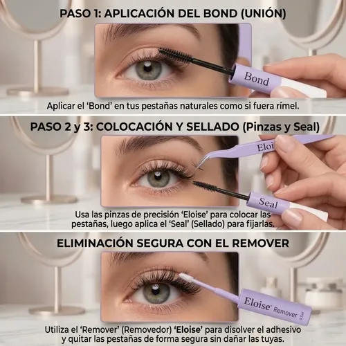 Kit De Aplicacion Y Removedor Eloise Para Pestañas Postizas