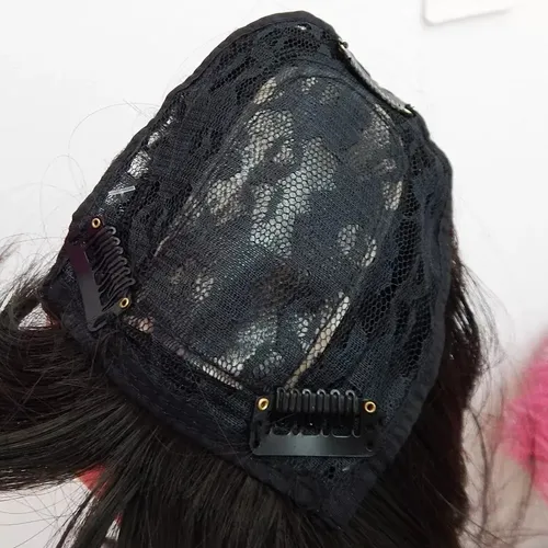 Peluca Topper Bisoñé Semi Opaca Estetica 50cm  Con Flequillo