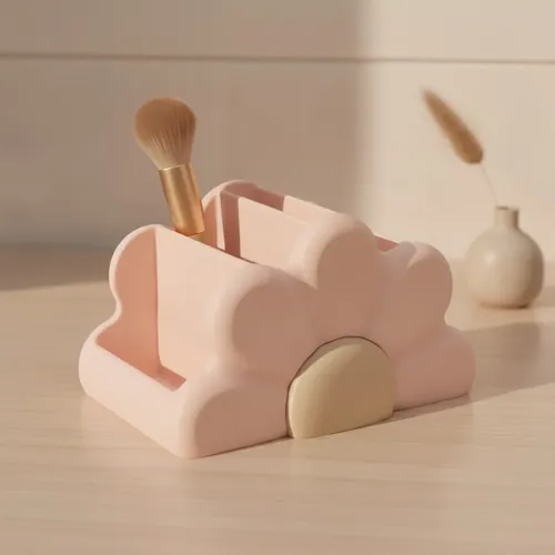 Organizador Escritorio Maquillaje Flor Porta Pinceles Deco