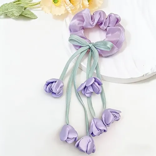 Cinta For El Pelo Con Borlas Florales Con Forma De Tulipán