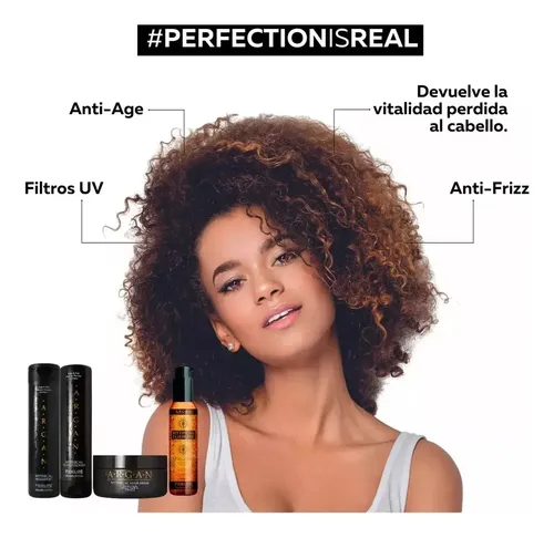 Shamp Acond Mascara Crema Ampolla Brillo Elix Argan Fidelite